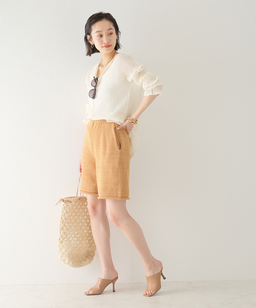 plage(プラージュ)の「【MISSING YOU ALREADY/ミッシングユーオールレディ】CTN KNIT ハーフパンツ(その他パンツ・レディース・ベージュ/キャメル・FREE)」の8枚目の写真