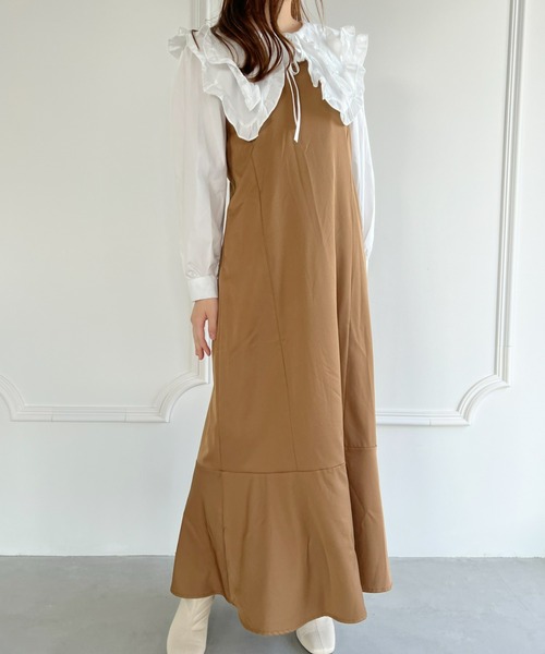 Loueme(ルエム)の「マーメイド キャミ ワンピース/ストラップ調節可能(ワンピース・レディース・ブラック/ブラウン/アイボリー・FREE)」の15枚目の写真