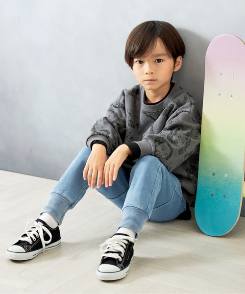 MAKE YOUR DAY（メイクユアデイ）の「ニットデニムラウンドパンツ■80～140cm（スウェットパンツ・キッズ・ブルー/ネイビー・80/90/100/110/120/130/140）」の10枚目の写真