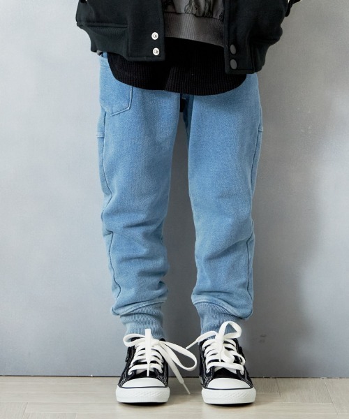 MAKE YOUR DAY（メイクユアデイ）の「ニットデニムラウンドパンツ■80～140cm（スウェットパンツ・キッズ・ブルー/ネイビー・80/90/100/110/120/130/140）」の3枚目の写真