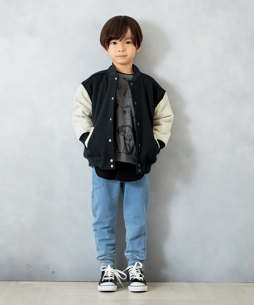 MAKE YOUR DAY（メイクユアデイ）の「ニットデニムラウンドパンツ■80～140cm（スウェットパンツ・キッズ・ブルー/ネイビー・80/90/100/110/120/130/140）」の5枚目の写真