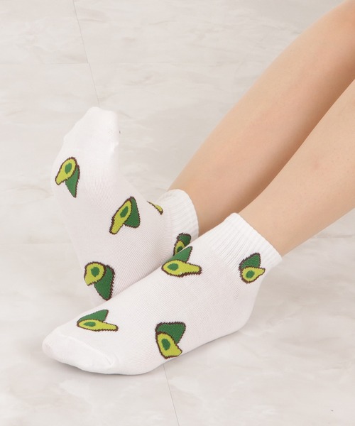 セール】【5色組】アボカド柄ショートソックスセット（ソックス