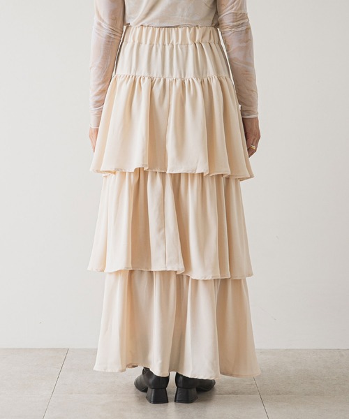 rectangle（レクタングル）の「ステップティアードスカート（スカート・レディース・ブラック/アイボリー・FREE）」の20枚目の写真