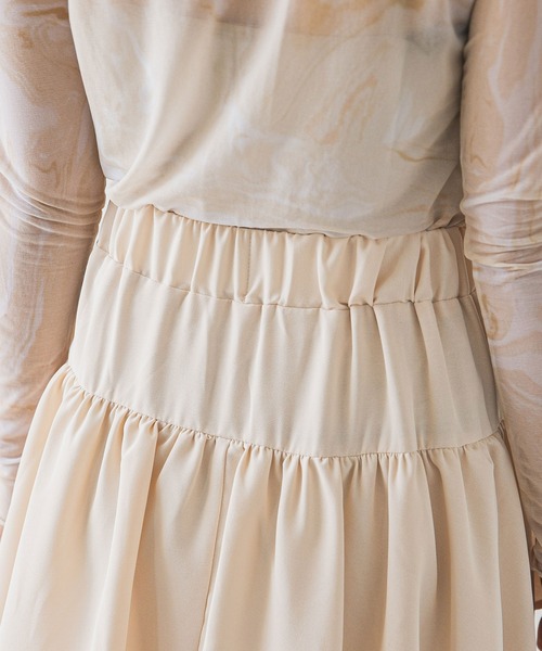 rectangle（レクタングル）の「ステップティアードスカート（スカート・レディース・ブラック/アイボリー・FREE）」の4枚目の写真