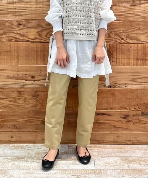 PUAL CE CIN（ピュアルセシン）の「テーパードチノパンツ（チノパンツ・レディース・マスタード/ピンク/ブラック・FREE）」の3枚目の写真