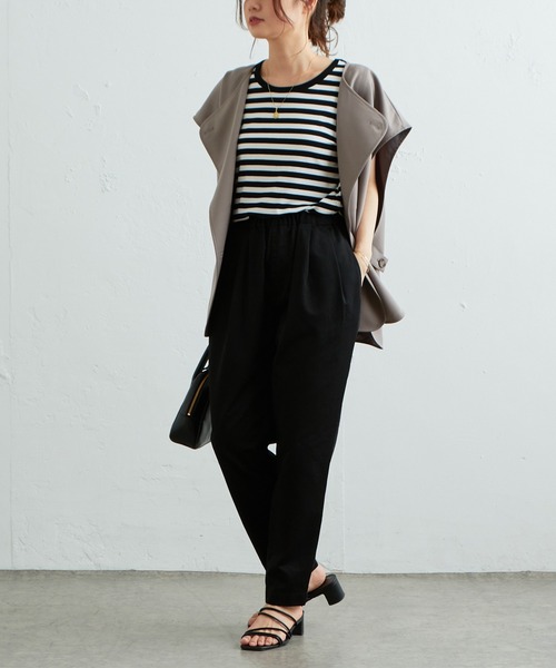 PUAL CE CIN（ピュアルセシン）の「テーパードチノパンツ（チノパンツ・レディース・マスタード/ピンク/ブラック・FREE）」の4枚目の写真