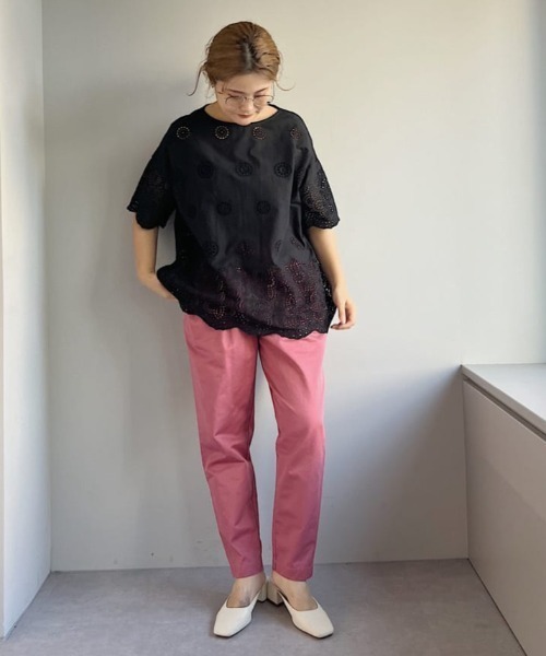 PUAL CE CIN（ピュアルセシン）の「テーパードチノパンツ（チノパンツ・レディース・マスタード/ピンク/ブラック・FREE）」の20枚目の写真