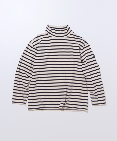 FIDELITY(フィデリティ)の「BORDER MOCKNECK / モックネックバスクボーダーシャツ(Tシャツ/カットソー・メンズ・ネイビー/オレンジ/ベージュ/オフホワイト・X-LARGE/SMALL/LARGE/MEDIUM)」の12枚目の写真
