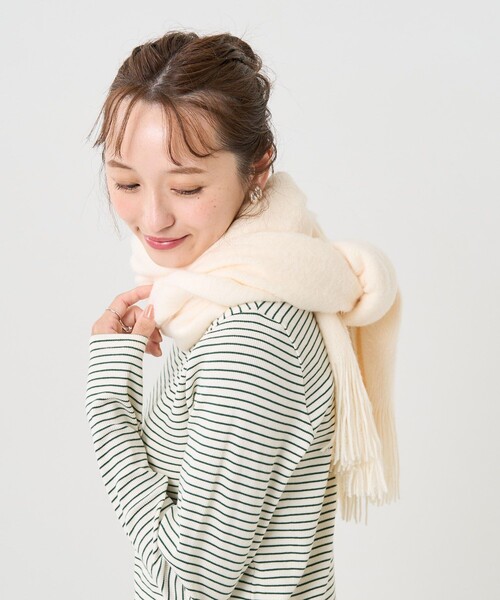 FREAK'S STORE（フリークスストア）の「ラッセルマフラー（マフラー・レディース・オレンジ/ナチュラル/ブラック・ONE SIZE）」の6枚目の写真