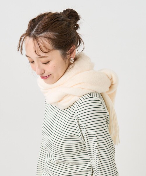 FREAK'S STORE（フリークスストア）の「ラッセルマフラー（マフラー・レディース・オレンジ/ナチュラル/ブラック・ONE SIZE）」の7枚目の写真