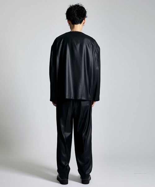 city（シティ）の「AMUNDSEN ノーカラーカーディガンジャケット（カーディガン/ボレロ・メンズ・ブラック・1/2/3）」の6枚目の写真