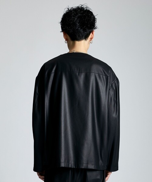 city（シティ）の「AMUNDSEN ノーカラーカーディガンジャケット（カーディガン/ボレロ・メンズ・ブラック・1/2/3）」の9枚目の写真