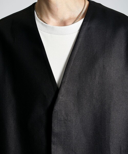 city（シティ）の「AMUNDSEN ノーカラーカーディガンジャケット（カーディガン/ボレロ・メンズ・ブラック・1/2/3）」の10枚目の写真