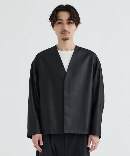 city（シティ）の「AMUNDSEN ノーカラーカーディガンジャケット（カーディガン/ボレロ・メンズ・ブラック・1/2/3）」の17枚目の写真