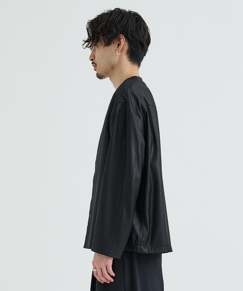 city（シティ）の「AMUNDSEN ノーカラーカーディガンジャケット（カーディガン/ボレロ・メンズ・ブラック・1/2/3）」の18枚目の写真