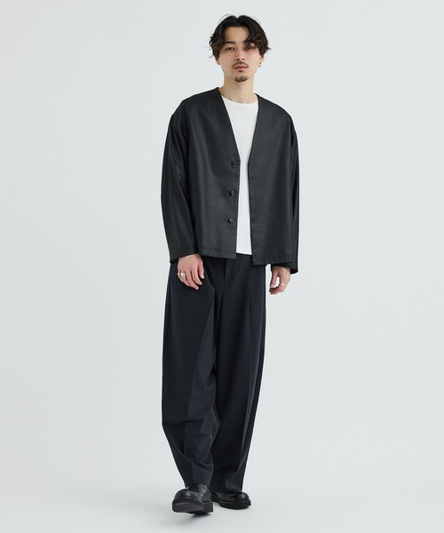 city（シティ）の「AMUNDSEN ノーカラーカーディガンジャケット（カーディガン/ボレロ・メンズ・ブラック・1/2/3）」の16枚目の写真