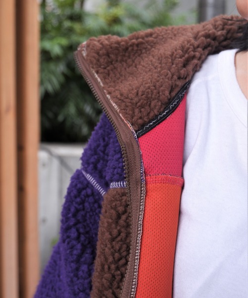 MANASTASH（マナスタッシュ）の「MANASTASH/マナスタッシュ　Ws SHERPA JACKET 　シェルパジャケット　ボア（ブルゾン・レディース・ブラック/モカ/ナチュラル/マルチ・MEDIUM）」の20枚目の写真