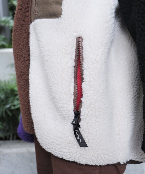 MANASTASH（マナスタッシュ）の「MANASTASH/マナスタッシュ　Ws SHERPA JACKET 　シェルパジャケット　ボア（ブルゾン・レディース・ブラック/モカ/ナチュラル/マルチ・MEDIUM）」の22枚目の写真