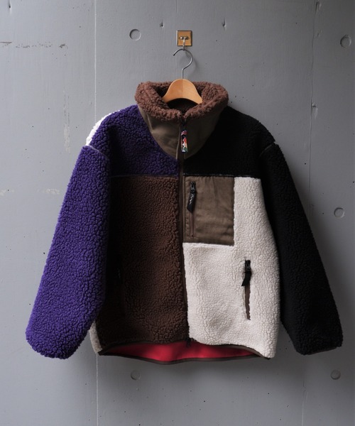 MANASTASH（マナスタッシュ）の「MANASTASH/マナスタッシュ　Ws SHERPA JACKET 　シェルパジャケット　ボア（ブルゾン・レディース・ブラック/モカ/ナチュラル/マルチ・MEDIUM）」の5枚目の写真