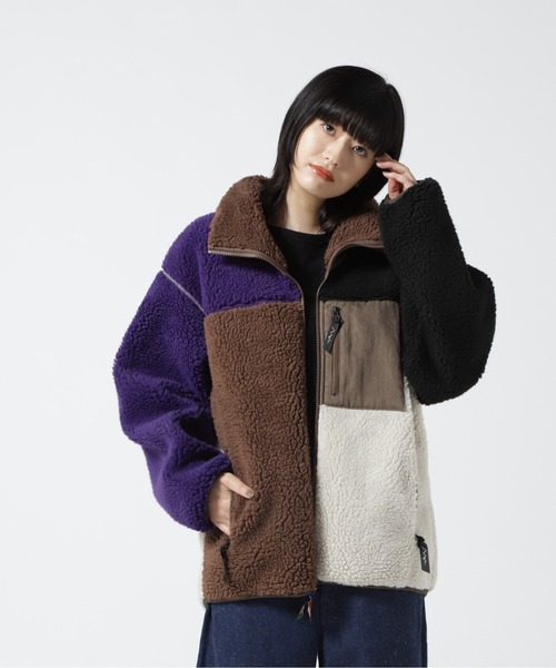 MANASTASH（マナスタッシュ）の「MANASTASH/マナスタッシュ　Ws SHERPA JACKET 　シェルパジャケット　ボア（ブルゾン・レディース・ブラック/モカ/ナチュラル/マルチ・MEDIUM）」の8枚目の写真