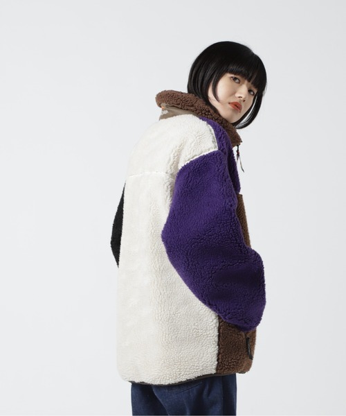 MANASTASH（マナスタッシュ）の「MANASTASH/マナスタッシュ　Ws SHERPA JACKET 　シェルパジャケット　ボア（ブルゾン・レディース・ブラック/モカ/ナチュラル/マルチ・MEDIUM）」の7枚目の写真