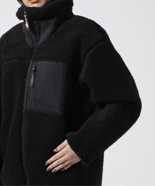 MANASTASH（マナスタッシュ）の「MANASTASH/マナスタッシュ　Ws SHERPA JACKET 　シェルパジャケット　ボア（ブルゾン・レディース・ブラック/モカ/ナチュラル/マルチ・MEDIUM）」の16枚目の写真