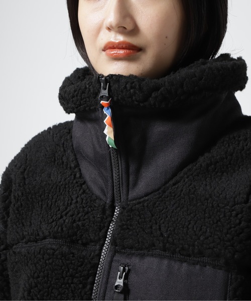 MANASTASH（マナスタッシュ）の「MANASTASH/マナスタッシュ　Ws SHERPA JACKET 　シェルパジャケット　ボア（ブルゾン・レディース・ブラック/モカ/ナチュラル/マルチ・MEDIUM）」の15枚目の写真