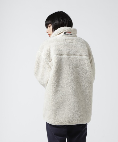 MANASTASH（マナスタッシュ）の「MANASTASH/マナスタッシュ　Ws SHERPA JACKET 　シェルパジャケット　ボア（ブルゾン・レディース・ブラック/モカ/ナチュラル/マルチ・MEDIUM）」の12枚目の写真