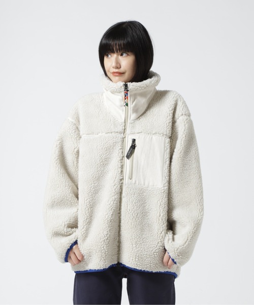 MANASTASH（マナスタッシュ）の「MANASTASH/マナスタッシュ　Ws SHERPA JACKET 　シェルパジャケット　ボア（ブルゾン・レディース・ブラック/モカ/ナチュラル/マルチ・MEDIUM）」の11枚目の写真