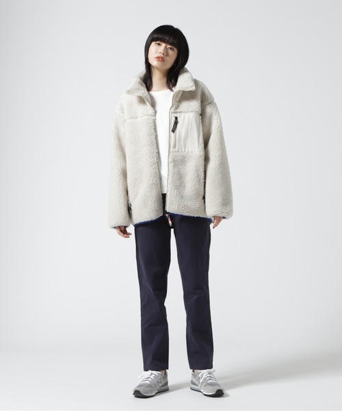 MANASTASH（マナスタッシュ）の「MANASTASH/マナスタッシュ　Ws SHERPA JACKET 　シェルパジャケット　ボア（ブルゾン・レディース・ブラック/モカ/ナチュラル/マルチ・MEDIUM）」の9枚目の写真