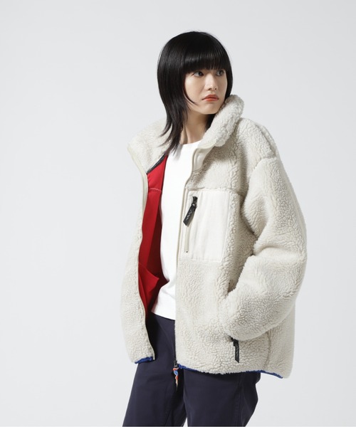 MANASTASH（マナスタッシュ）の「MANASTASH/マナスタッシュ　Ws SHERPA JACKET 　シェルパジャケット　ボア（ブルゾン・レディース・ブラック/モカ/ナチュラル/マルチ・MEDIUM）」の10枚目の写真