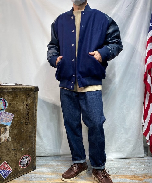 BROOKLYN OVERALL（ブルックリンオーバーオール）の「スタジャン（スタジャン・メンズ・ネイビー/ブラック・MEDIUM/LARGE）」の3枚目の写真