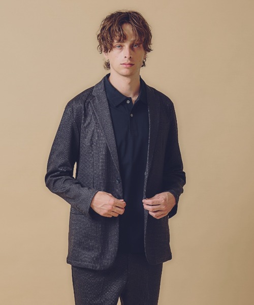 ABAHOUSE GRAY(アバハウスグレイ)の「【セットアップ対応】ポンチ ジャケット(テーラードジャケット・メンズ・ネイビー/グレー/モカ/グレー系その他/ブルー系その他/ブルー系その他2/ブラック系その他/ストライプ・44/46/48/50)」の5枚目の写真