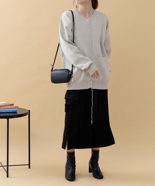 Paradise Picnic（パラダイスピクニック）の「CYAN バックラインオーバーニットカーディガン（カーディガン/ボレロ・レディース・イエロー/ベージュ/ブラック・FREE）」の6枚目の写真