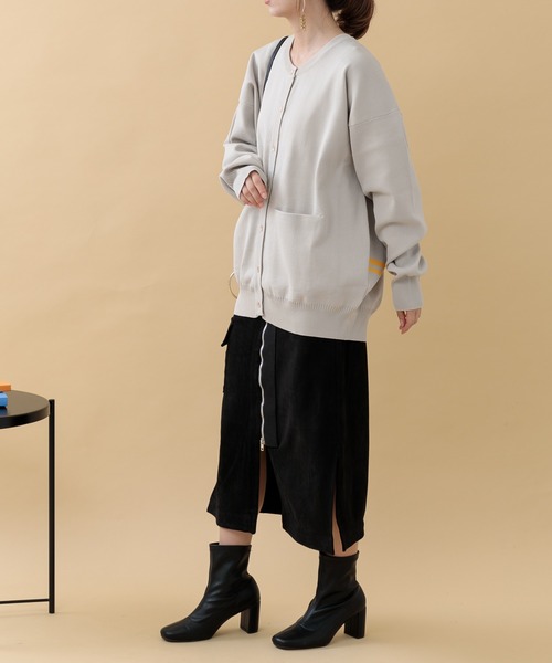 Paradise Picnic（パラダイスピクニック）の「CYAN バックラインオーバーニットカーディガン（カーディガン/ボレロ・レディース・イエロー/ベージュ/ブラック・FREE）」の9枚目の写真