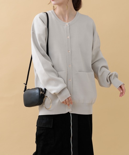 Paradise Picnic（パラダイスピクニック）の「CYAN バックラインオーバーニットカーディガン（カーディガン/ボレロ・レディース・イエロー/ベージュ/ブラック・FREE）」の11枚目の写真