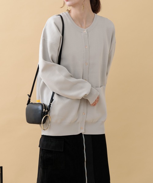 Paradise Picnic（パラダイスピクニック）の「CYAN バックラインオーバーニットカーディガン（カーディガン/ボレロ・レディース・イエロー/ベージュ/ブラック・FREE）」の12枚目の写真