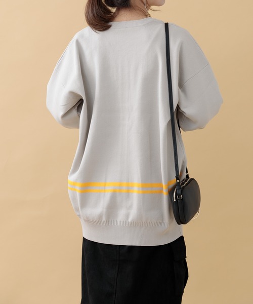 Paradise Picnic（パラダイスピクニック）の「CYAN バックラインオーバーニットカーディガン（カーディガン/ボレロ・レディース・イエロー/ベージュ/ブラック・FREE）」の14枚目の写真