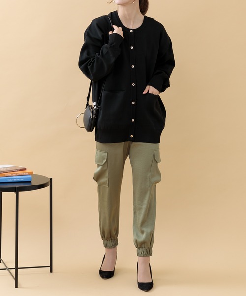 Paradise Picnic（パラダイスピクニック）の「CYAN バックラインオーバーニットカーディガン（カーディガン/ボレロ・レディース・イエロー/ベージュ/ブラック・FREE）」の15枚目の写真