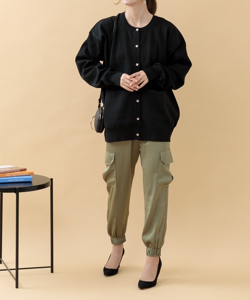 Paradise Picnic（パラダイスピクニック）の「CYAN バックラインオーバーニットカーディガン（カーディガン/ボレロ・レディース・イエロー/ベージュ/ブラック・FREE）」の17枚目の写真