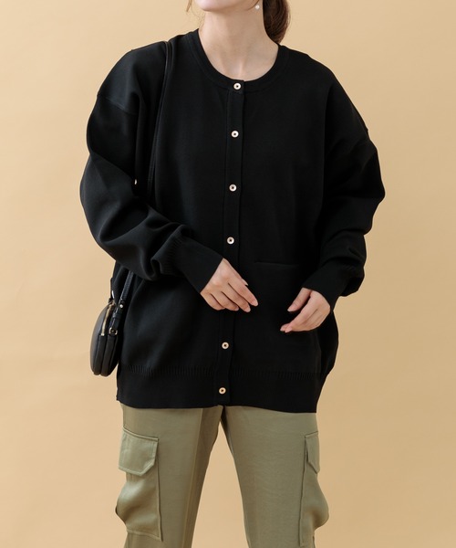 Paradise Picnic（パラダイスピクニック）の「CYAN バックラインオーバーニットカーディガン（カーディガン/ボレロ・レディース・イエロー/ベージュ/ブラック・FREE）」の19枚目の写真