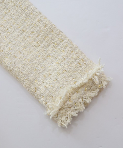 BLUEEAST(ブルーイースト)の「パールボタンツイードジャケット(ノーカラージャケット・レディース・グレー/オフホワイト/ブラック/ネイビー・MEDIUM/LARGE)」の7枚目の写真