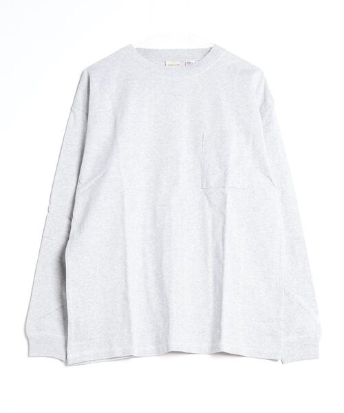 Goodwear（グッドウェア）の「【Goodwear】7.6オンス ポケット付き ヘビーウェイトロングスリーブTシャツ BIG TEE オーバーサイズ ビッグシルエット ポケT 厚手  2W7-5500（Tシャツ/カットソー・レディース・ブラック/ホワイト/グレー/ダークグリーン/カーキ/チャコールグレー・L/M/XL）」の4枚目の写真