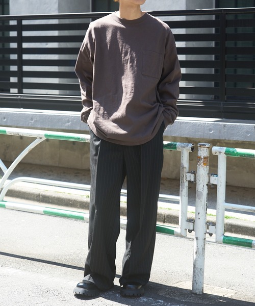 Goodwear（グッドウェア）の「【Goodwear】7.6オンス ポケット付き ヘビーウェイトロングスリーブTシャツ BIG TEE オーバーサイズ ビッグシルエット ポケT 厚手  2W7-5500（Tシャツ/カットソー・レディース・ブラック/ホワイト/グレー/ダークグリーン/カーキ/チャコールグレー・L/M/XL）」の15枚目の写真