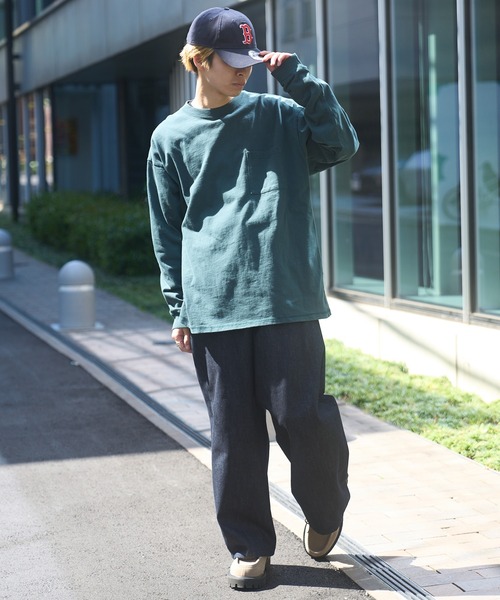 Goodwear（グッドウェア）の「【Goodwear】7.6オンス ポケット付き ヘビーウェイトロングスリーブTシャツ BIG TEE オーバーサイズ ビッグシルエット ポケT 厚手  2W7-5500（Tシャツ/カットソー・レディース・ブラック/ホワイト/グレー/ダークグリーン/カーキ/チャコールグレー・L/M/XL）」の13枚目の写真