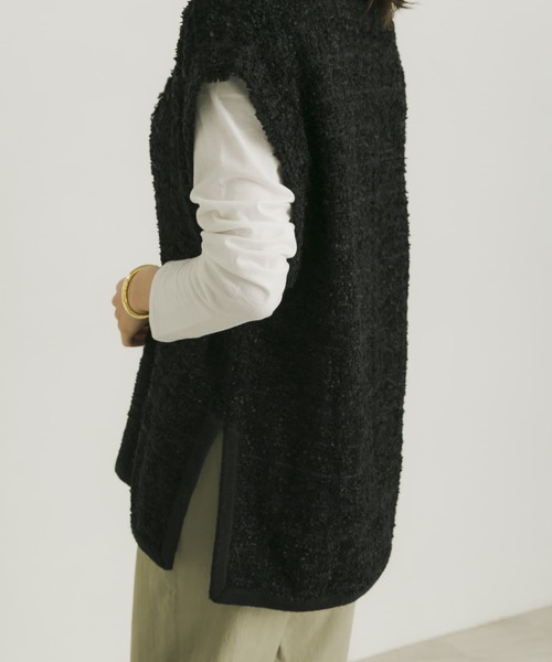 ツイードニットベスト