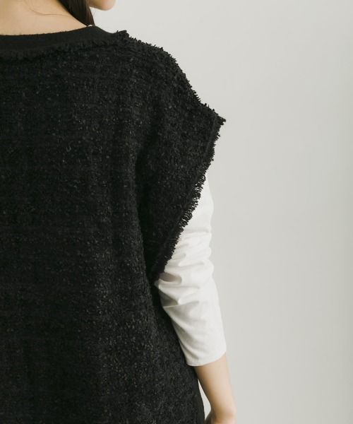 ツイードニットベスト