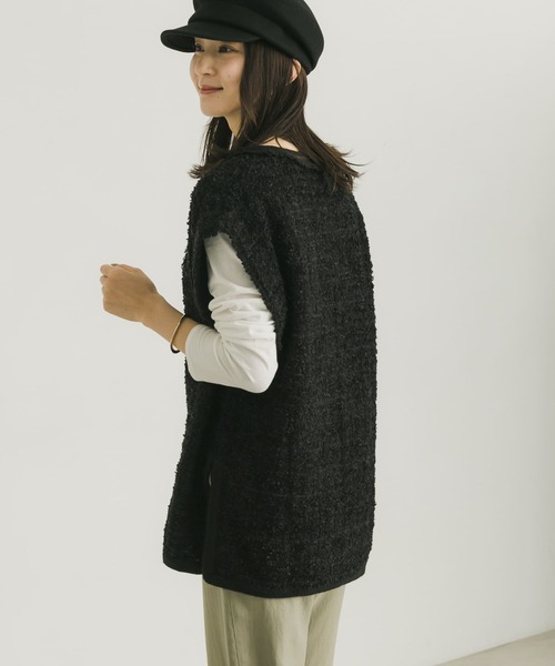 ツイードニットベスト