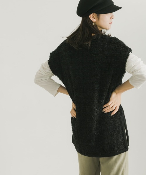 ツイードニットベスト