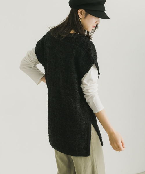 ツイードニットベスト